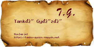 Tankó Győző névjegykártya